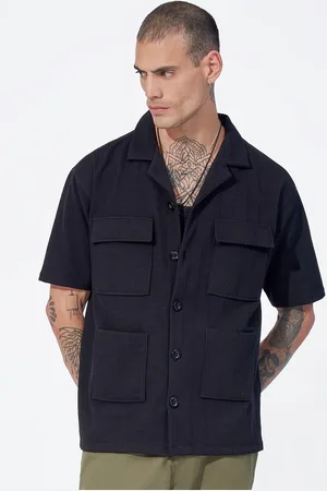 Maniac Men Black Classic Opaque Casual Shirt