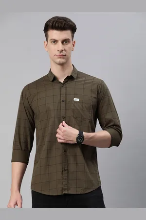 Majestic Men Comfort Slim Fit Opaque Checked Pure Cotton Casual Shirt