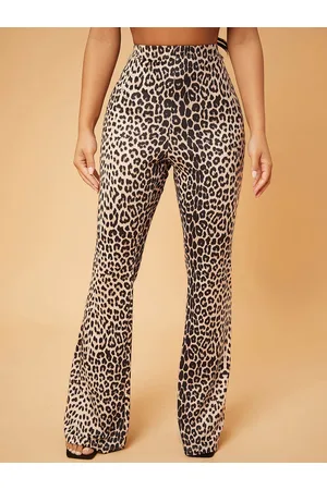 BAESD Women Slim Fit Abstract Printed Wrinkle Free Bootcut Trousers