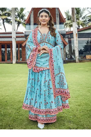 CHANSI Floral Printed Kurta with Palazzos & Dupatta
