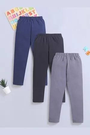 Nino Bambino Girls Pack Of 3 Mid-Rise Pure Cotton Ankle-Length Leggings