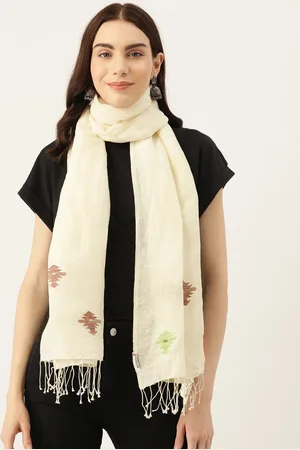 ArtEastri Geometric Woven Design Linen Cotton Jamdani Stole