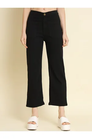 AngelFab Women Jean Straight Fit High-Rise Clean Look Stretchable Jeans
