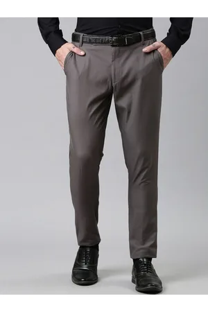Kryptic Men Men Smart Mid Rise Tapered Fit Cropped Formal Trousers