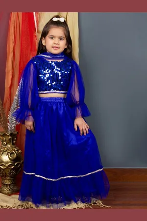 Bella Moda Girls Embellished Sequinned Ready to Wear Lehenga & Blouse With Dupatta