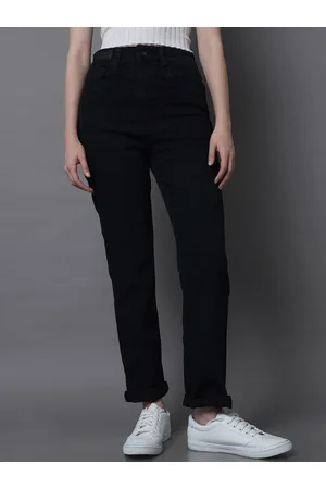 High Star Women Straight Fit High-Rise Clean Look Stretchable Jeans