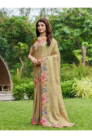 Mitera Floral Printed Pure Silk Saree