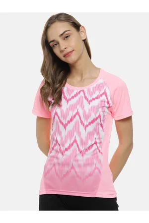 Campus Women Pink Printed Round Neck T-shirt