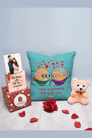 Indigifts 6 Pcs Blue & Red Valentine Couple Gift Set