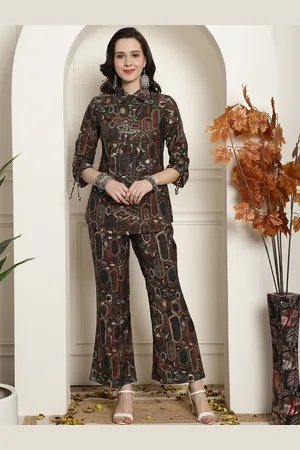 Claura Printed Tunic With Trousers Co-Ords