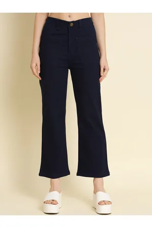AngelFab Women Jean Straight Fit High-Rise Clean Look Stretchable Jeans