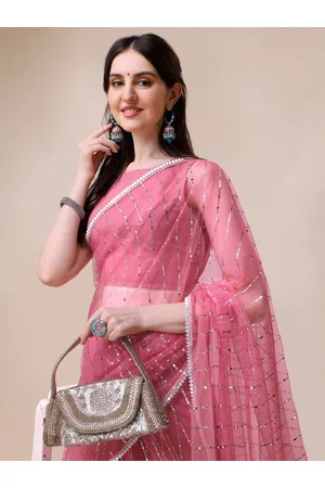 Sangria Women Embellished Stripes Saree with Blouse Piece