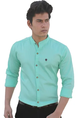 FUBAR Men Green Slim Fit Opaque Casual Shirt