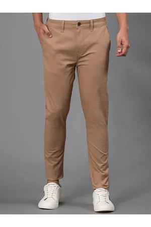 Buy Red Tape Men's Beige Slim Fit Solid Casual Trouser at Amazon.in