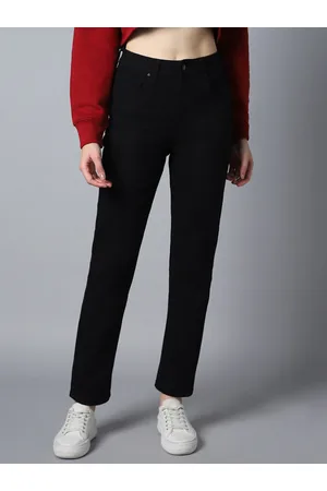 High Star Women Straight Fit High-Rise Clean Look Stretchable Jeans