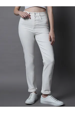 High Star Women Straight Fit High-Rise Clean Look Stretchable Jeans