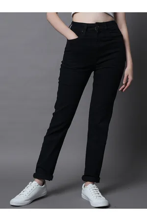 High Star Women Straight Fit High-Rise Clean Look Stretchable Jeans