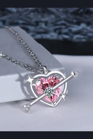 Jewels Galaxy Silver-Plated Stone-Studded Pendant With Chain