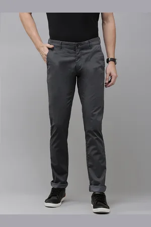 U.S. Polo Assn. Men Mid-Rise Self Design Slim Fit Textured Chinos Trousers