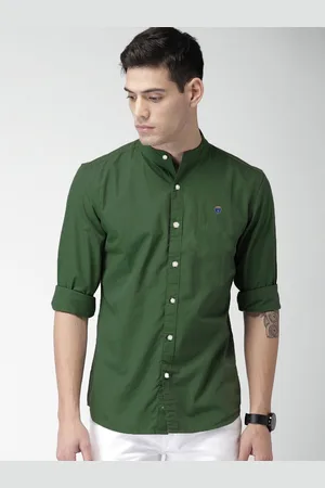 FUBAR Men Green Slim Fit Opaque Casual Shirt