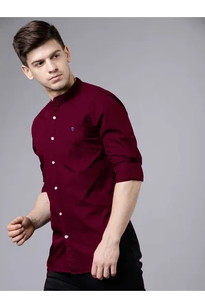 FUBAR Men Maroon Slim Fit Opaque Casual Shirt