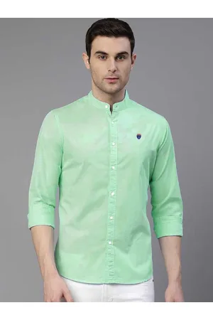 FUBAR Men Green Slim Fit Opaque Casual Shirt