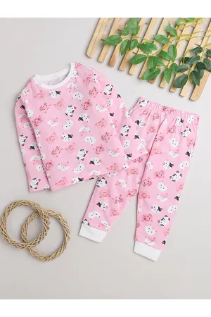 BUMZEE Girls Printed Cotton T-shirt With Pyjamas