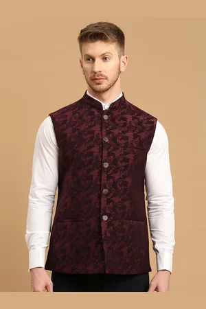 ESSAS club Geometric Self Design Nehru Jacket