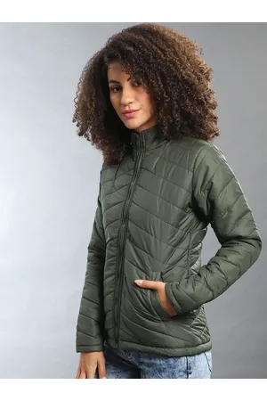 Campus Women Solid Padded Jacket