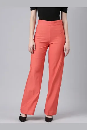 SHOWOFF Women Straight Fit Wrinkle Free Cotton Parallel Trousers