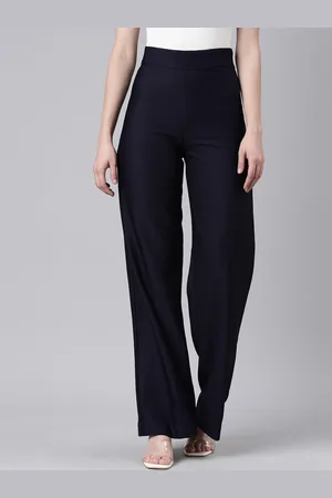 SHOWOFF Women Straight Fit Wrinkle Free Cotton Parallel Trousers