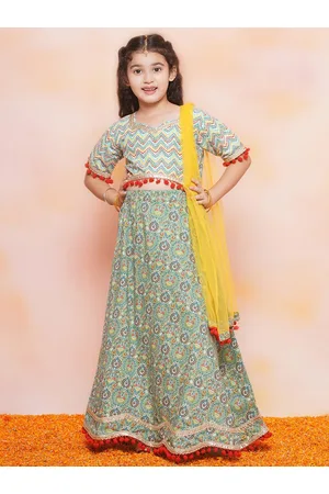 AJ DEZINES Girls Printed Ready to Wear Lehenga Choli With Dupatta