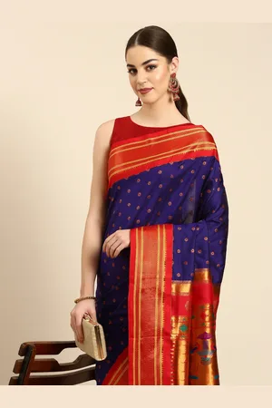 Varkala Silk Sarees Ethnic Motifs Zari Silk Blend Paithani Saree