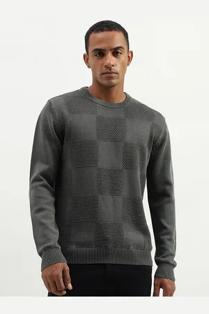 Benetton Geometric Self Design Cotton Pullover