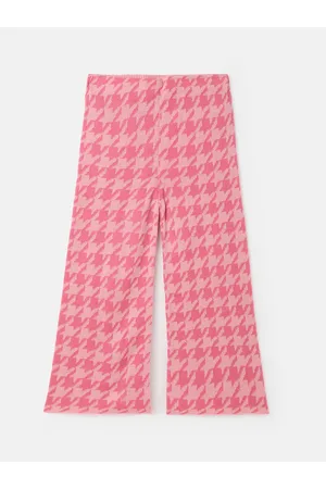 Benetton Girls Printed High-Rise Acrylic Trousers