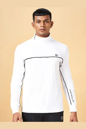 Pantaloons High Neck Long Sleeve Cotton Slim Fit Regular T-shirt