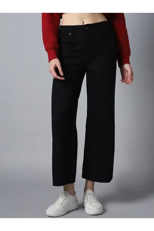 High Star Women Wide Leg High-Rise Clean Look Stretchable Jeans