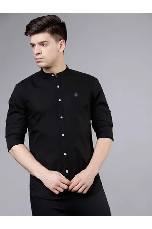 FUBAR Men Black Slim Fit Opaque Casual Shirt