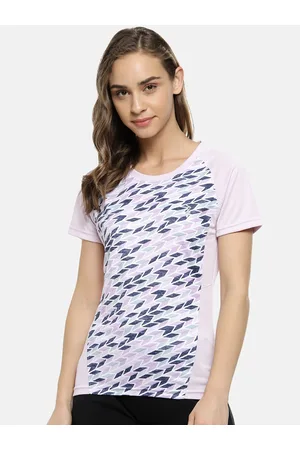 Campus Women Purple Printed Round Neck T-shirt