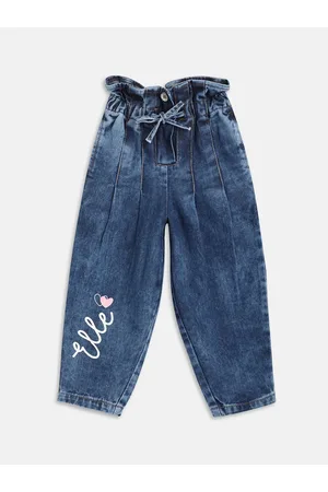 Elle Girls Printed Slouchy Fit Light Fade Jeans