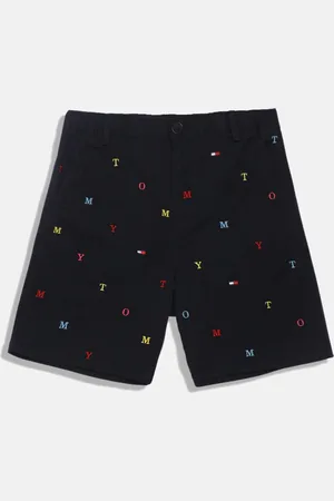 Tommy Hilfiger Boys Typography Printed Mid-Rise Cotton Shorts