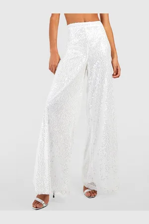 Boohoo Women Embellished Net Trousers
