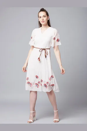 ATHENA Women White Wrap Dress