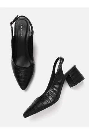 Lino Perros Croc-Textured Block Heel Pumps