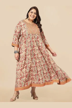 Mirchi Fashion Floral Printed Embellished Maxi Ethnic Dress