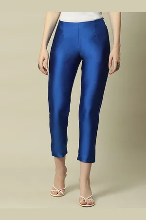 Rangriti Women Mid Rise Plain Cropped Slim Fit Trousers