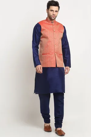 Kraft Men Regular Kurta & Churidar With Nehru Jacket Set