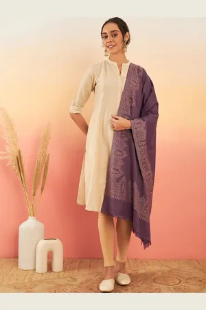 Sangria Ethnic Motifs Woven Design Winter Pashmina Woollen Shawl