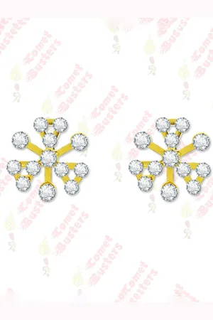 Comet Busters Gold-Plated Stone Studded Non Piercing Sticker Self Adhesive Studs Earrings