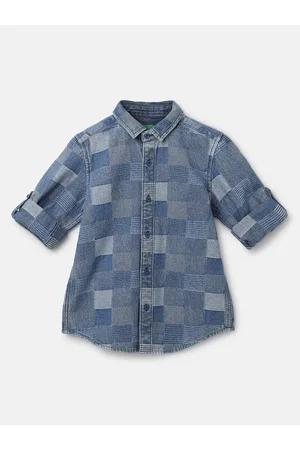 Benetton Boys Checked Cotton Casual Shirt